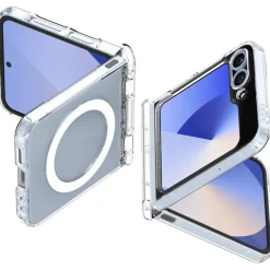 ETUI SPIGEN SAMSUNG GALAXY Z FLIP 7 FE Z FLIP 6 ULTRA HYBRID PRO MAGSAFE CLEAR WHITE