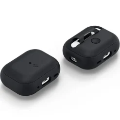 Etui Spigen Silicone Fit Strap Apple Airpods Pro 1 / 2 Black/phantom Green Case