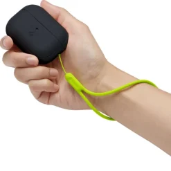 Etui Spigen Silicone Fit Strap Apple Airpods Pro 1 / 2 Black/phantom Green Case