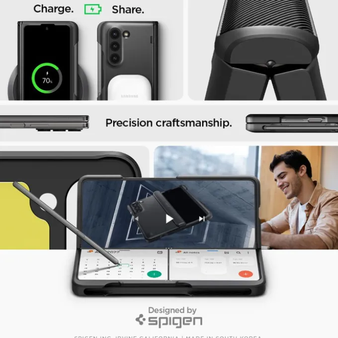 Etui Spigen Slim Armor Pro Pen Galaxy Z Fold 5 Black Case