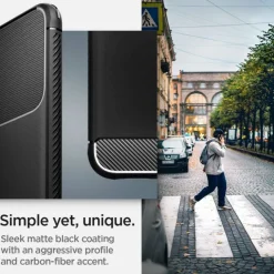 ETUI SPIGEN S22 Rugged Armor Matte Black Case