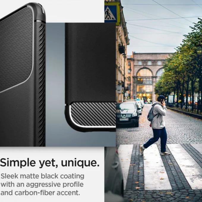 ETUI SPIGEN S22 Rugged Armor Matte Black Case