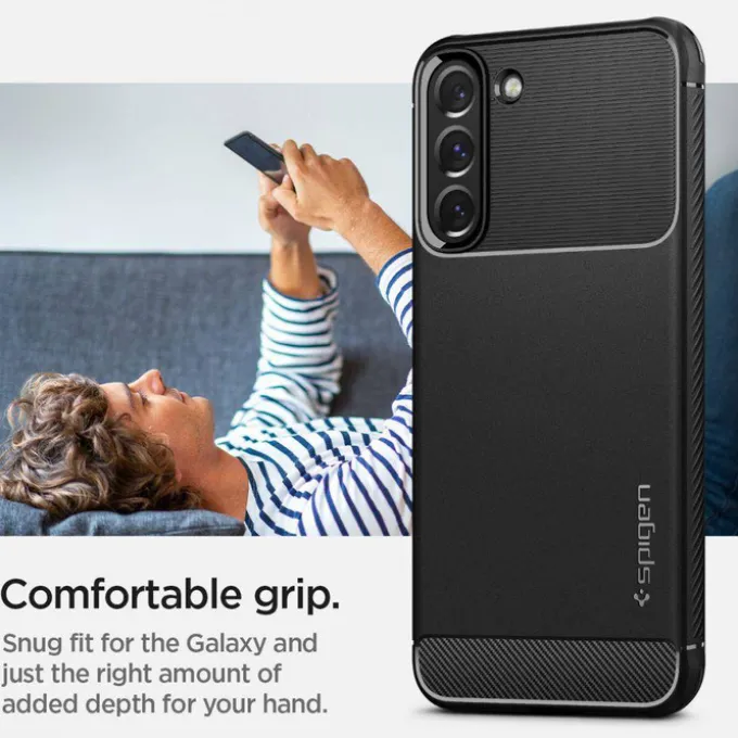 ETUI SPIGEN S22 Rugged Armor Matte Black Case