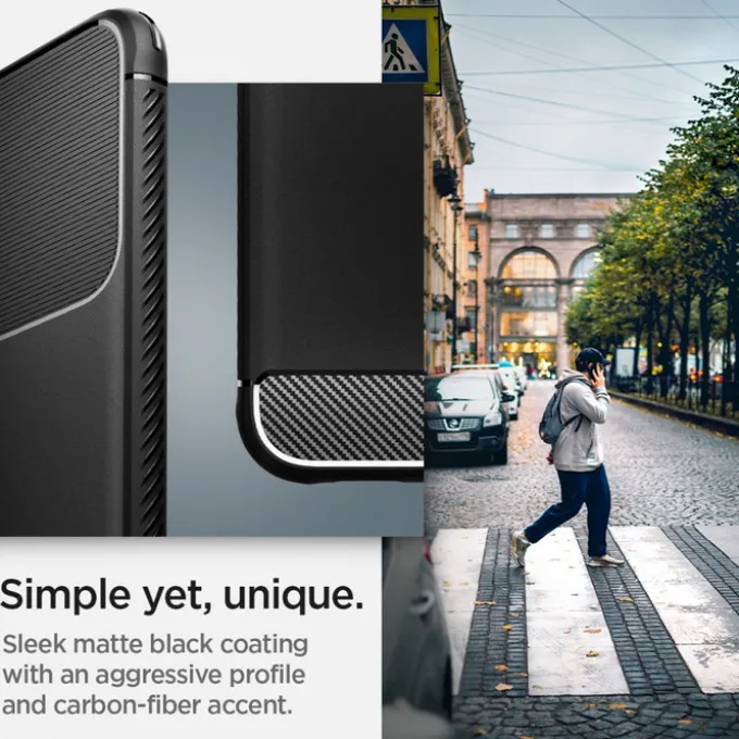 ETUI SPIGEN S22 Rugged Armor Matte Black Case