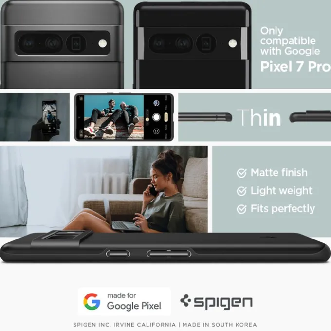 Etui Spigen Thin Fit Google Pixel 7 Pro Etui Black