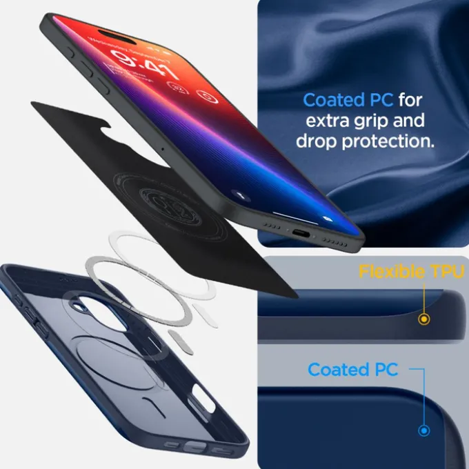ETUI SPIGEN THIN FIT MAG MAGSAFE IPHONE 16 NAVY BLUE