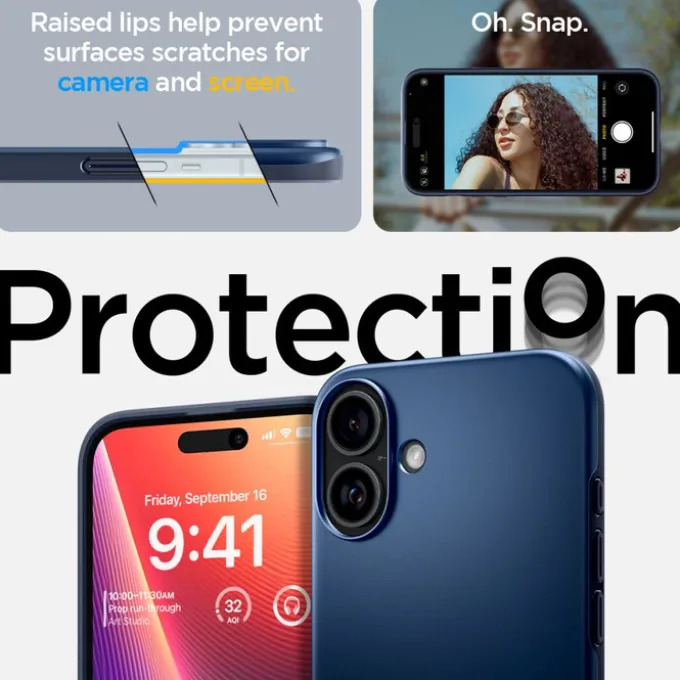 ETUI SPIGEN THIN FIT MAG MAGSAFE IPHONE 16 NAVY BLUE