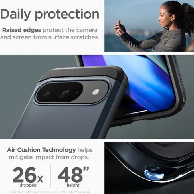 Etui SPIGEN TOUGH ARMOR GOOGLE PIXEL 9 / 9 PRO METAL SLATE