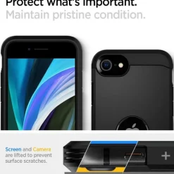 Etui SPIGEN Tough Armor iPhone SE 2022 2020 Black Czarne Case