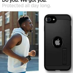 Etui SPIGEN Tough Armor iPhone SE 2022 2020 Black Czarne Case