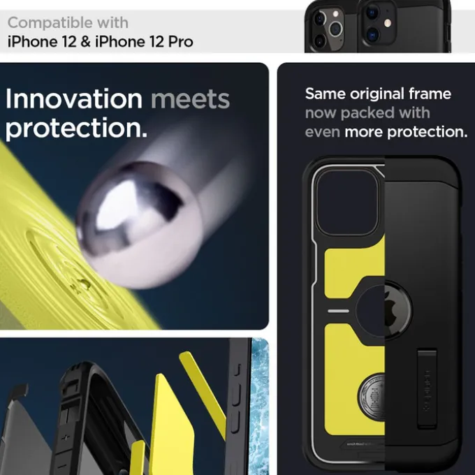 Etui SPIGEN Tough Armor iPhone 12 12 Pro Black Czarne Case