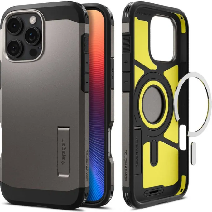 ETUI SPIGEN TOUGH ARMOR MAG MAGSAFE IPHONE 16 PRO GUNMETAL