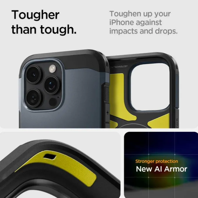 ETUI SPIGEN TOUGH ARMOR MAG MAGSAFE IPHONE 16 PRO METAL SLATE