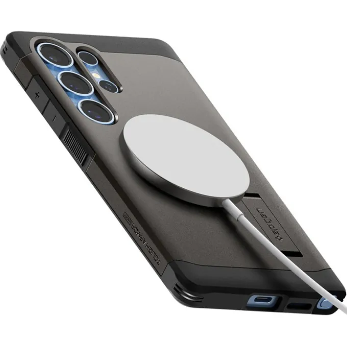ETUI SPIGEN TOUGH ARMOR MAGSAFE SAMSUNG GALAXY S25 ULTRA GUNMETAL