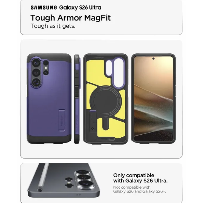ETUI SPIGEN TOUGH ARMOR MAG SAMSUNG GALAXY S26 ULTRA MAGSAFE ASH VIOLET
