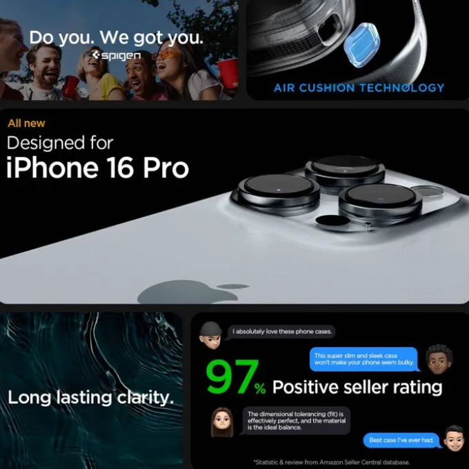 ETUI SPIGEN ULTRA HYBRID IPHONE 16 PRO CRYSTAL CLEAR