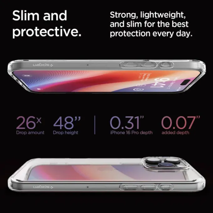ETUI SPIGEN ULTRA HYBRID IPHONE 16 PRO CRYSTAL CLEAR