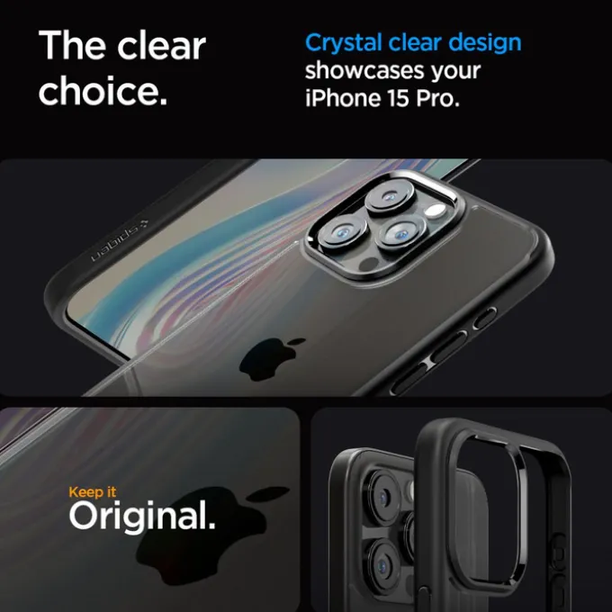 Etui Spigen Ultra Hybrid iPhone 15 Pro Matte Black