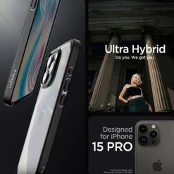 Etui Spigen Ultra Hybrid iPhone 15 Pro Matte Black