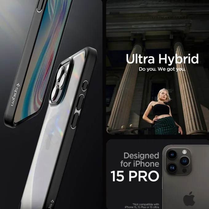 Etui Spigen Ultra Hybrid iPhone 15 Pro Matte Black