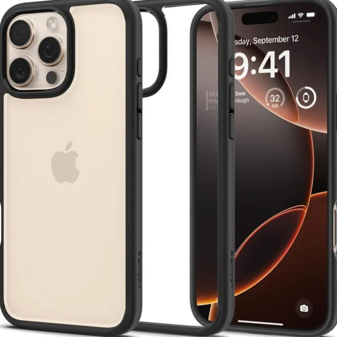 ETUI SPIGEN ULTRA HYBRID IPHONE 16 PRO MATTE BLACK