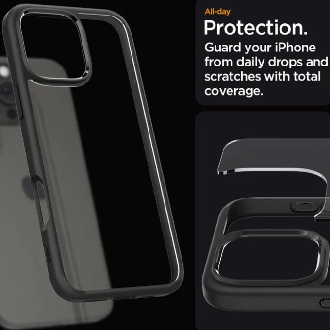 ETUI SPIGEN ULTRA HYBRID IPHONE 16 PRO MATTE BLACK