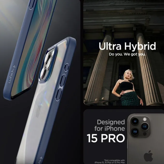 Etui Spigen Ultra Hybrid iPhone 15 Pro Navy Blue