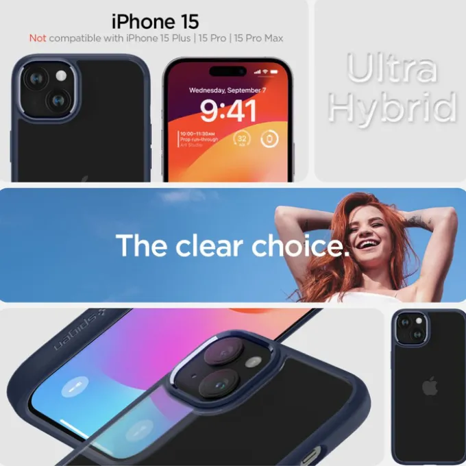 Etui Spigen Ultra Hybrid iPhone 15 Navy Blue