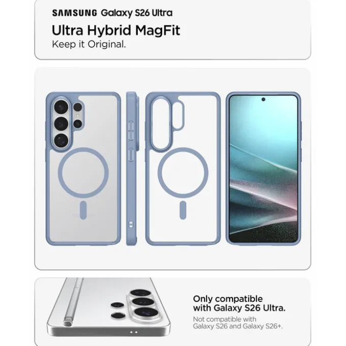 ETUI SPIGEN ULTRA HYBRID MAG MAGSAFE SAMSUNG GALAXY S26 ULTRA LIGHT BLUE