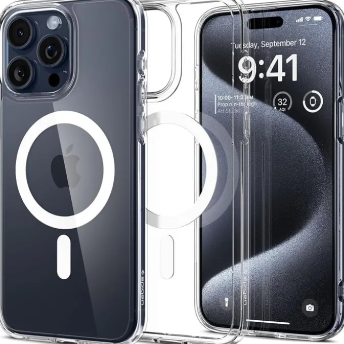 Etui Spigen Ultra Hybrid Mag Magsafe iPhone 15 Pro White Case