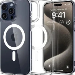 Etui Spigen Ultra Hybrid Mag Magsafe iPhone 15 Pro Max White/Clear Case