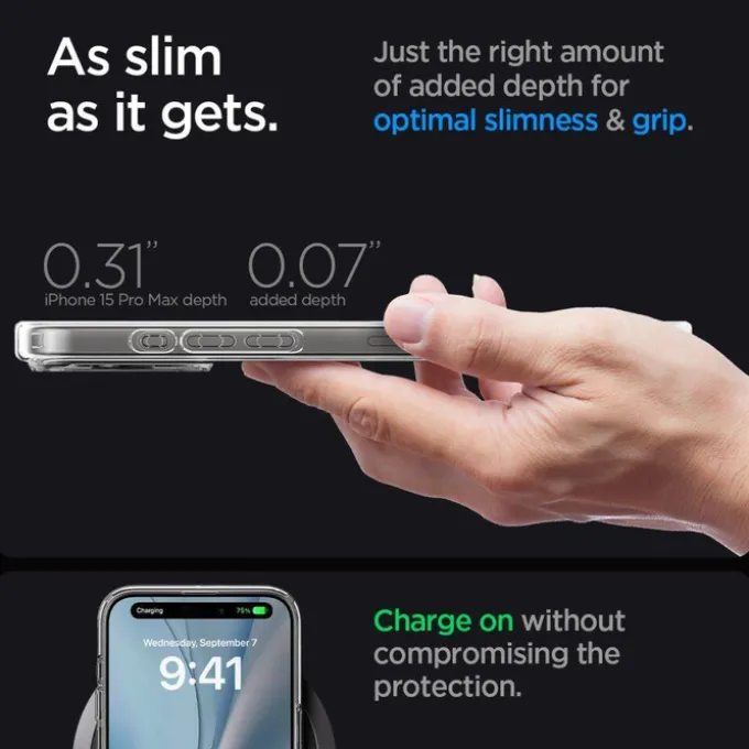 Etui Spigen Ultra Hybrid Mag Magsafe iPhone 15 Pro Max White/Clear Case