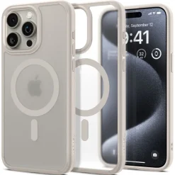 Etui Spigen Ultra Hybrid Mag Magsafe iPhone 15 Pro Frost Natural Titanium Case