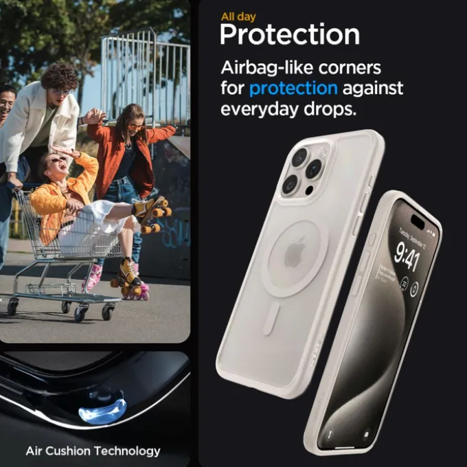 Etui Spigen Ultra Hybrid Mag Magsafe iPhone 15 Pro Frost Natural Titanium Case