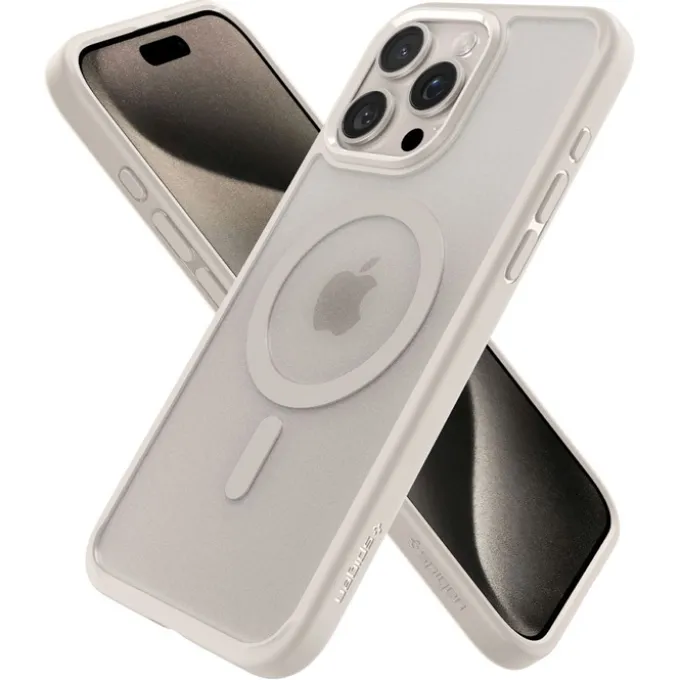 Etui Spigen Ultra Hybrid Mag Magsafe iPhone 15 Pro Frost Natural Titanium Case