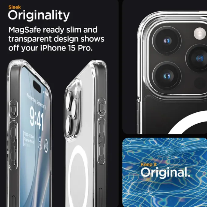 Etui Spigen Ultra Hybrid Mag Magsafe iPhone 15 Pro Frost Clear Case