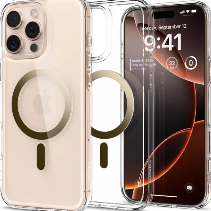 ETUI SPIGEN ULTRA HYBRID MAG MAGSAFE IPHONE 16 PRO MAX GOLD
