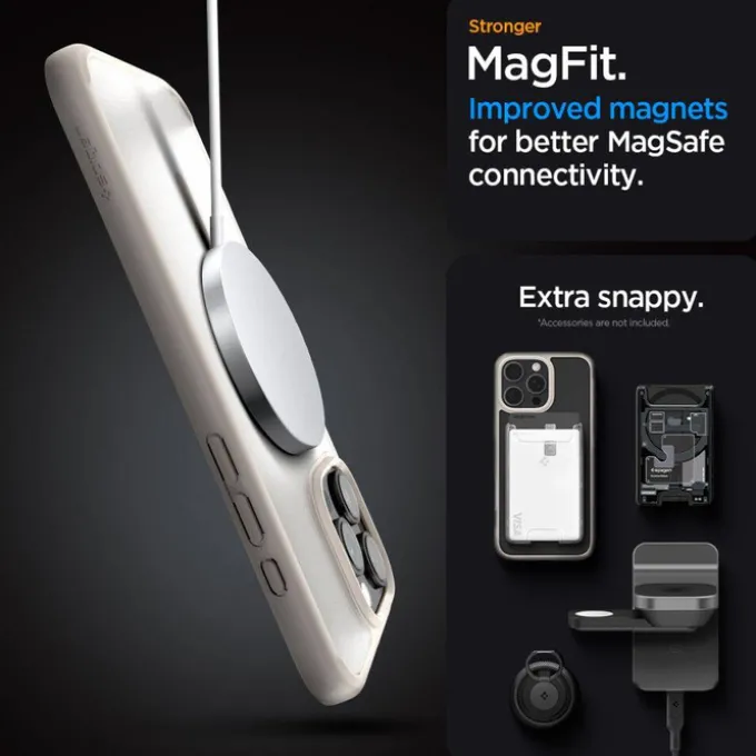 ETUI SPIGEN ULTRA HYBRID MAG MAGSAFE IPHONE 16 PRO FROST NATURAL TITANIUM