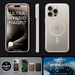 Etui Spigen Ultra Hybrid Mag Magsafe iPhone 15 Pro Max Frost Natural Titanium Case