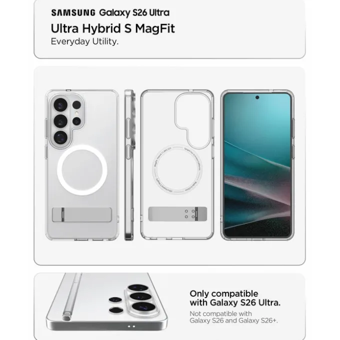 ETUI SPIGEN ULTRA HYBRID "S" MAG SAMSUNG GALAXY S26 ULTRA MAGSAFE CLEAR/WHITE