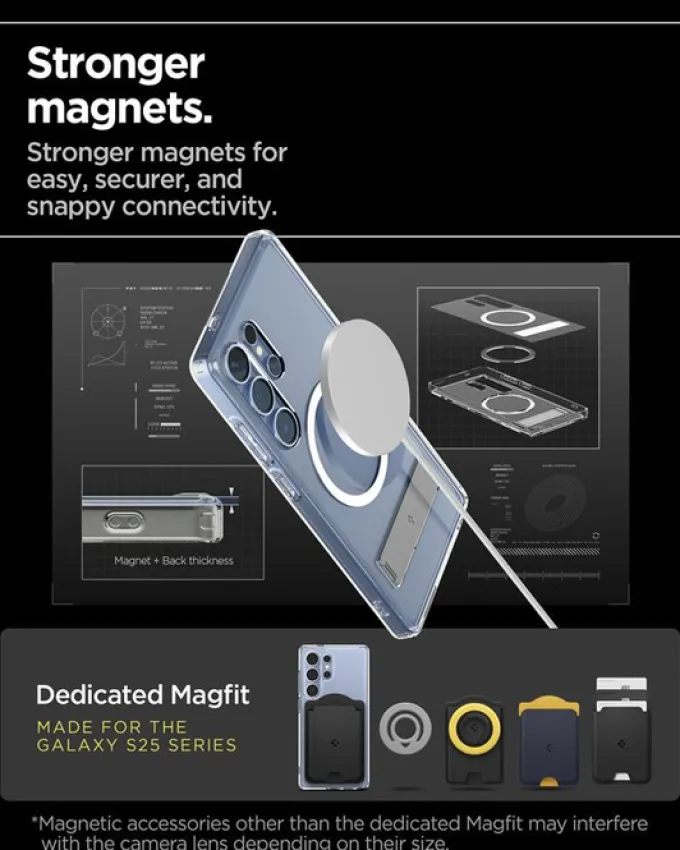 ETUI SPIGEN ULTRA HYBRID S MAGSAFE SAMSUNG GALAXY S25 ULTRA CLEAR WHITE