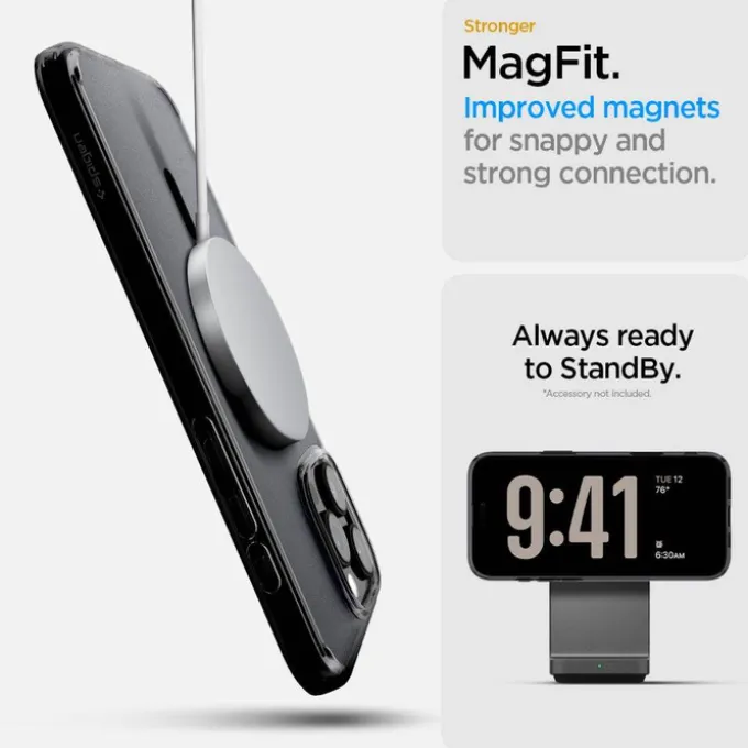 ETUI SPIGEN ULTRA HYBRID ”T” MAG MAGSAFE IPHONE 16 PRO FROST BLACK