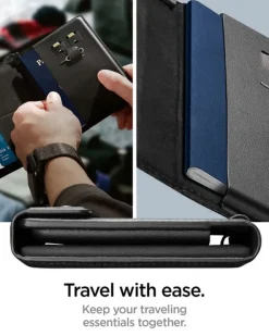 ETUI SPIGEN UNIVERSAL AIRTAG PASSPORT HOLDER BLACK