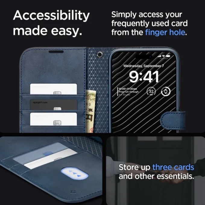 Etui Spigen Wallet ”s” Pro Iphone 15 Pro Navy