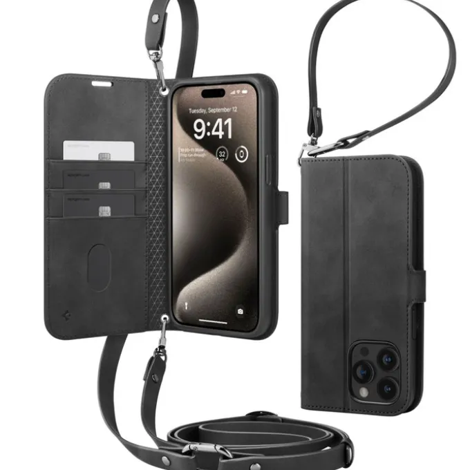 Etui Spigen Wallet ”s” Pro iPhone 15 Pro Black Case