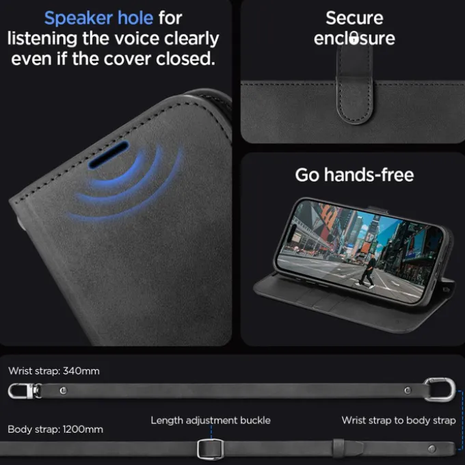 Etui Spigen Wallet ”s” Pro iPhone 15 Pro Black Case