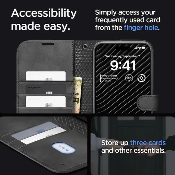 Etui Spigen Wallet ”s” Pro iPhone 15 Pro Black Case