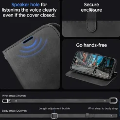 Etui Spigen Wallet ”s” Pro iPhone 15 Pro Max Black Case