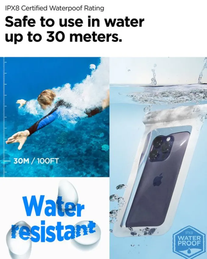 ETUI WODOODPORNE SPIGEN AQUA SHIELD WATERPROOF CASE A601 2 PACK BIAŁE