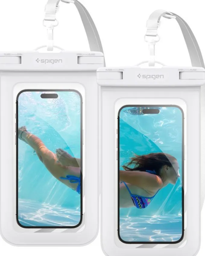 ETUI WODOODPORNE SPIGEN AQUA SHIELD WATERPROOF CASE A601 2 PACK BIAŁE